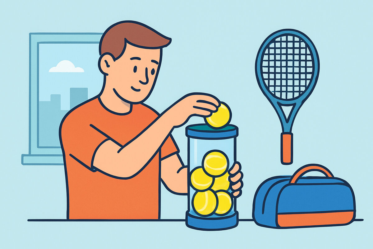 Tennispalloja säilytys – paineen säilyttäjä kotona