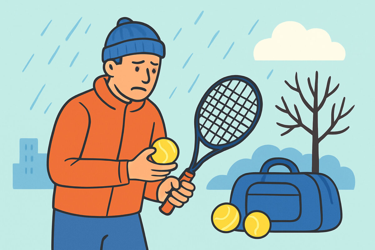 Tennispallot säänvaihteluissa – kosteus ja kylmä